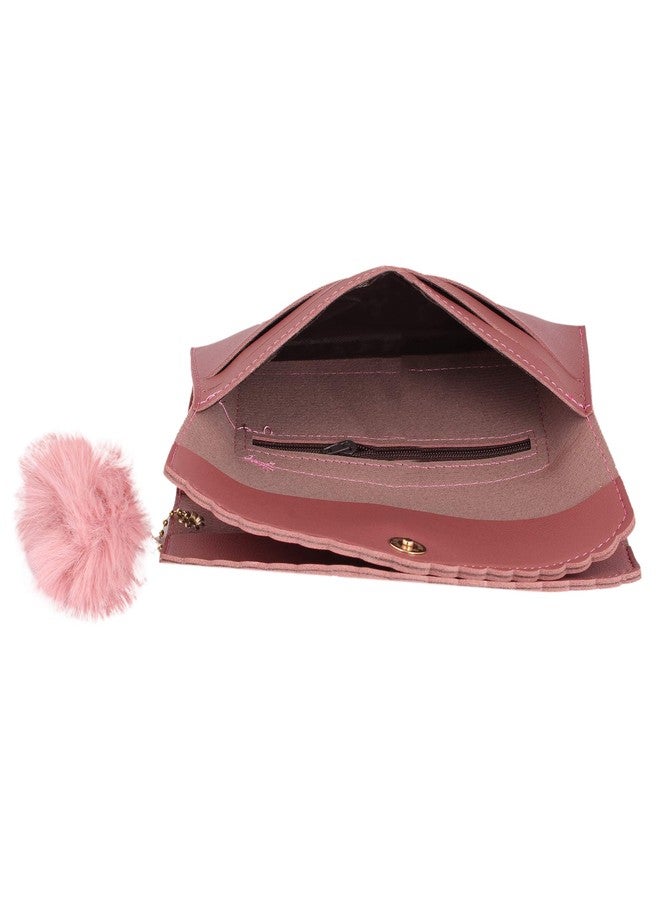 Natali Stylish Clutch For Women - PU Leather Womens Wallet With Card Slot & Phone Compartment (Dark Pink) - Image 3